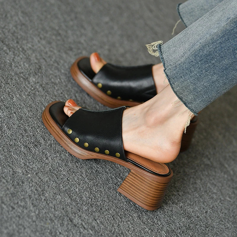 Women's Flat Slide Mule Sandals — product view