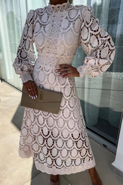 Women's Lace Special Occasion Midi Dress — product view