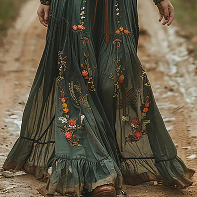 Women's Bohemian Floral Maxi Dress — detail view