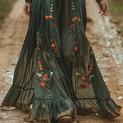 Women's Bohemian Floral Maxi Dress — detail view