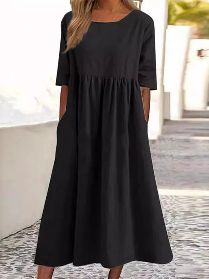Women's Spring Casual Daywear Midi Dress — close-up