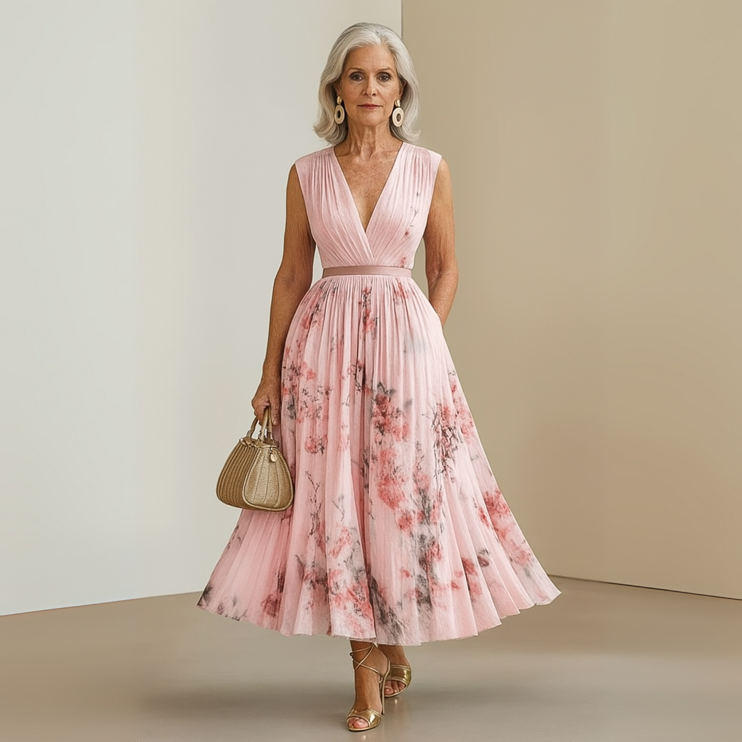 Women's Flowy Summer Maxi Dress — side view
