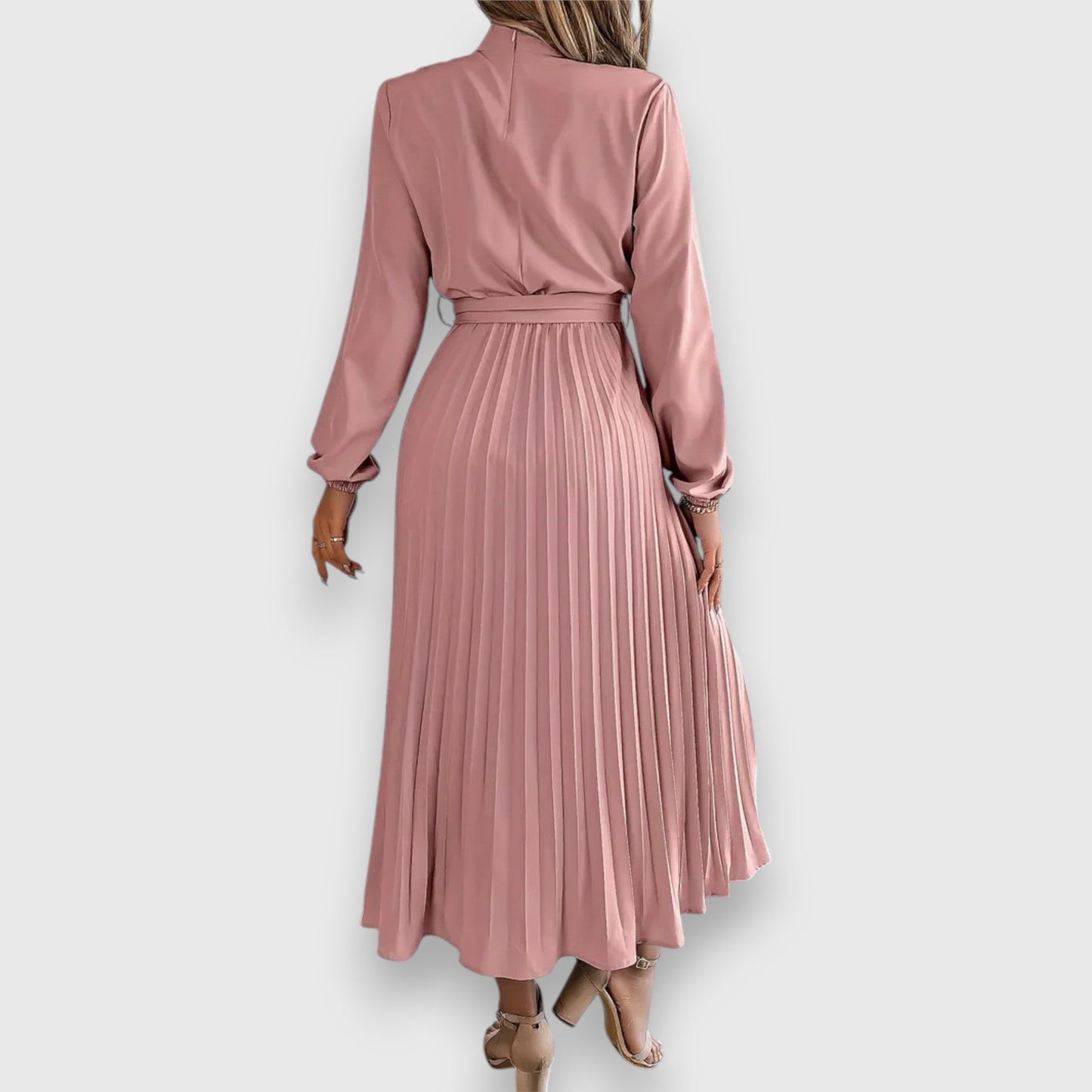 Women's Pleated Wedding Guest Midi Dress — side view