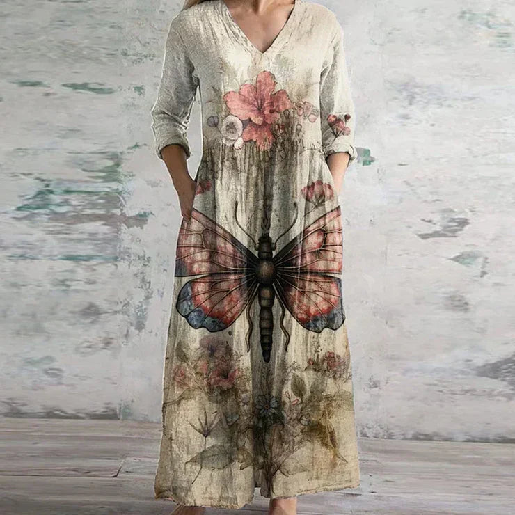 Patchwork Floral Maxi Dress for Women