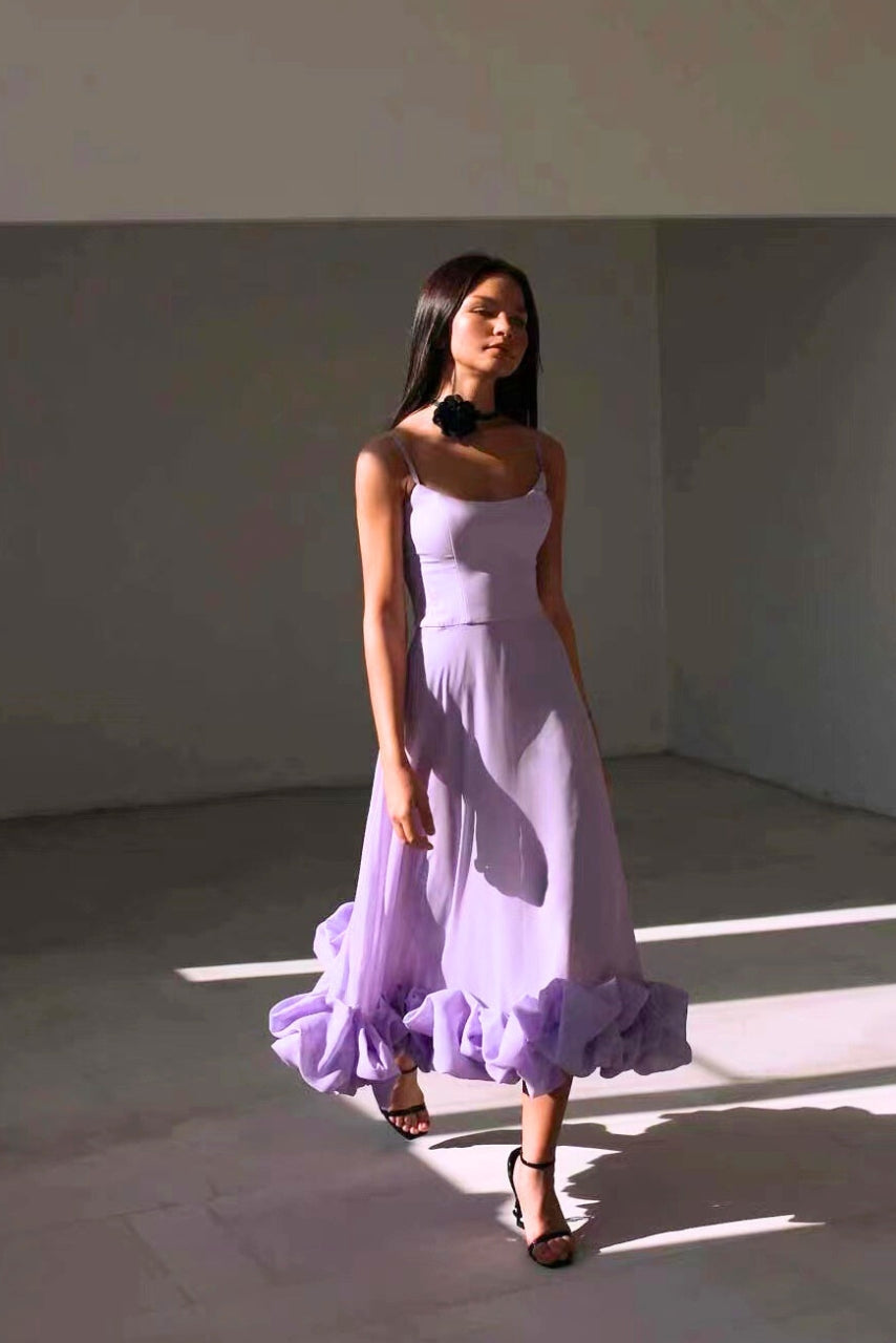 Women's Flowing Wedding Guest Maxi Dress — detail view