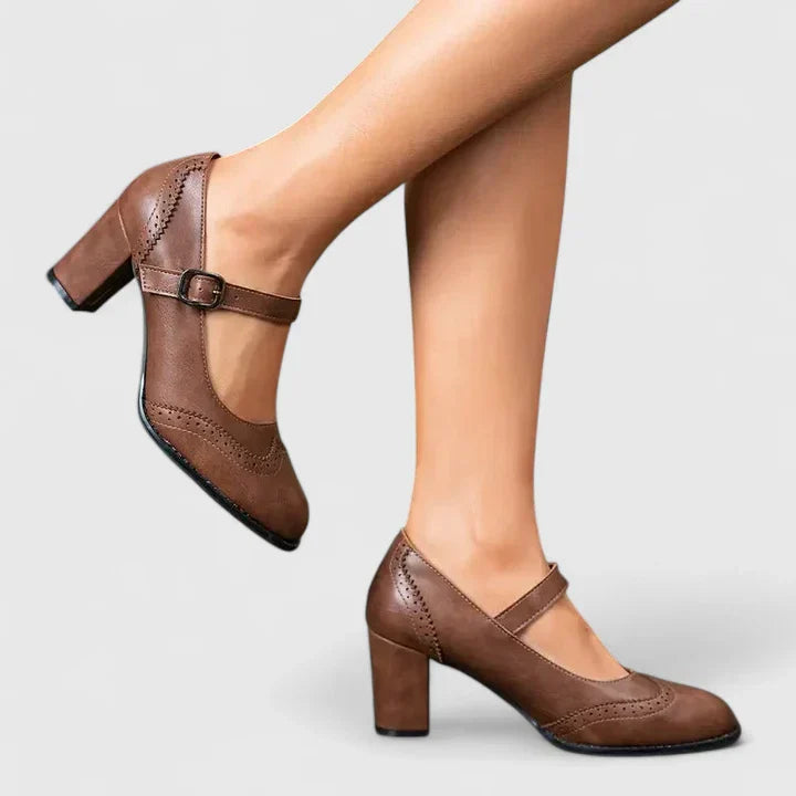 Women's Mary Jane Block Heel Shoes — side view
