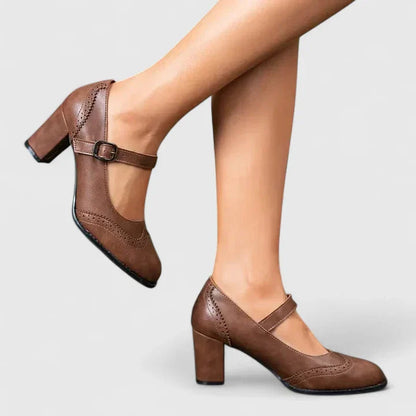 Women's Mary Jane Block Heel Shoes — side view
