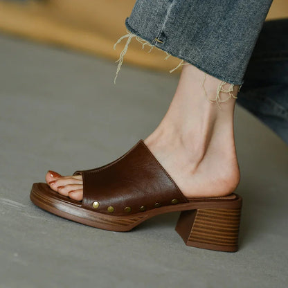 Women's Flat Slide Mule Sandals — product view