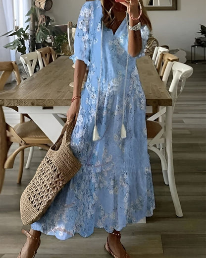 Women's Boho Flowy Maxi Dress — side view