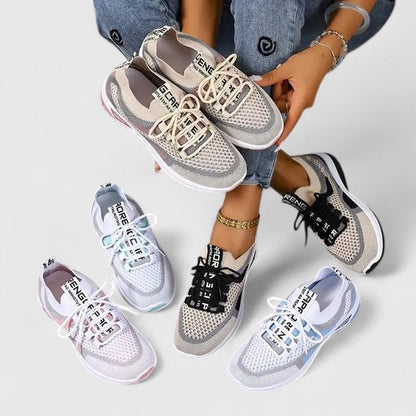 Women's Mesh Lace-Up Sneakers — side view