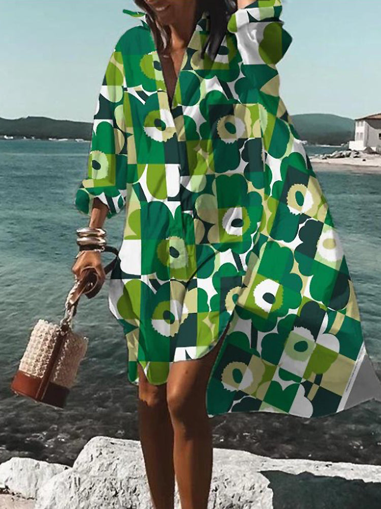 Women's Shirt Midi Dress — front view