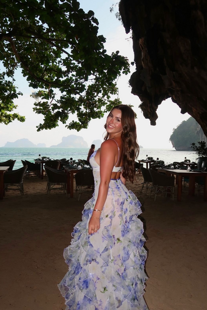 Floral Print Ruffle Maxi Dress for Women