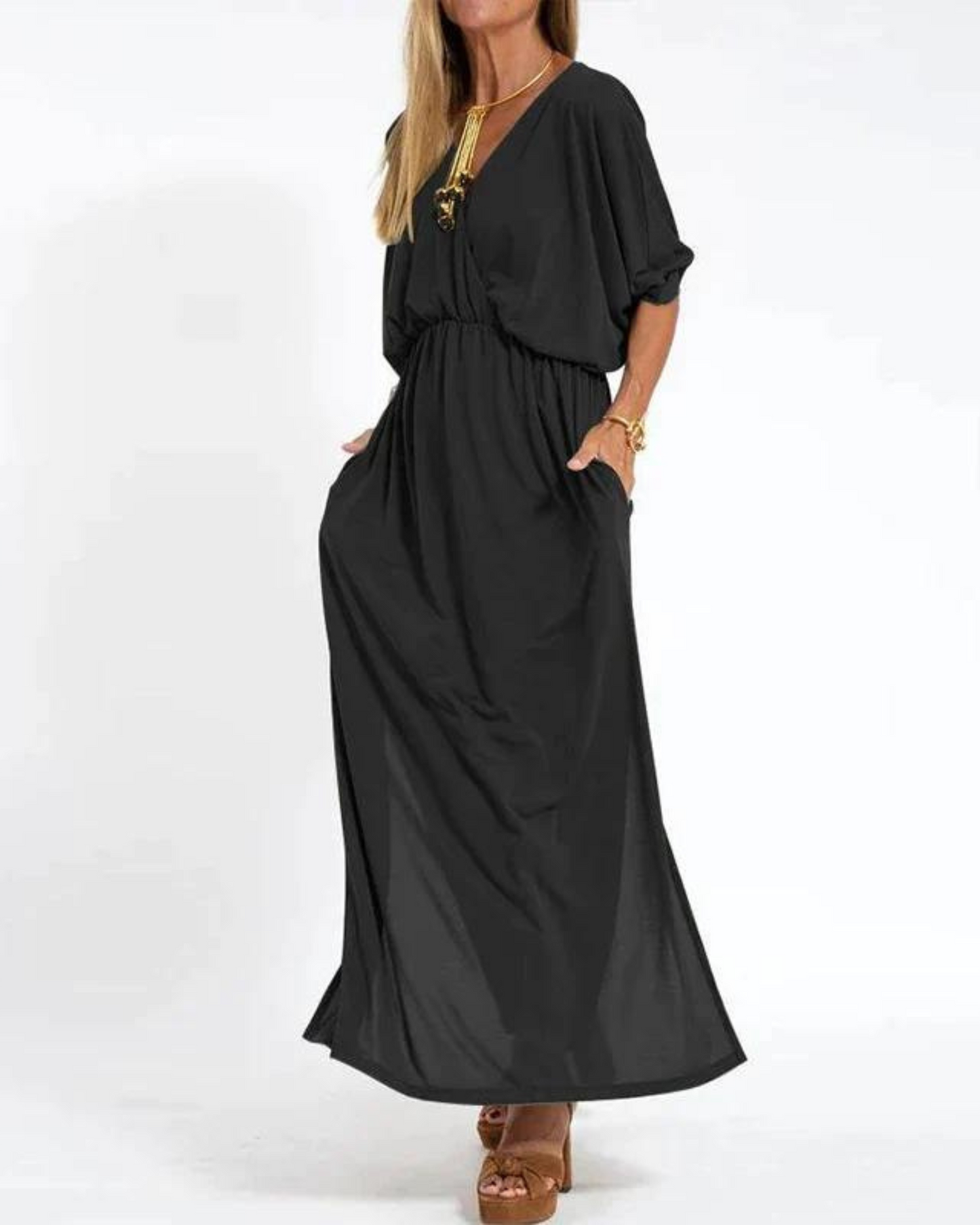 Women's Flowy Maxi Summer Dress — side view