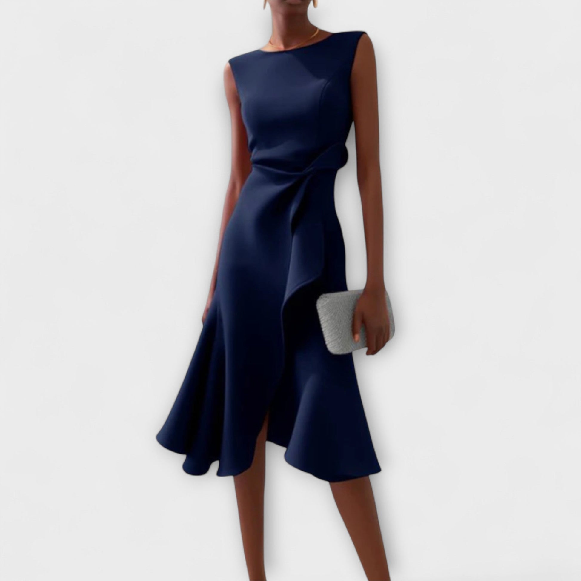 Asymmetric Sleeveless Ruffle Midi Dress for Women — product view
