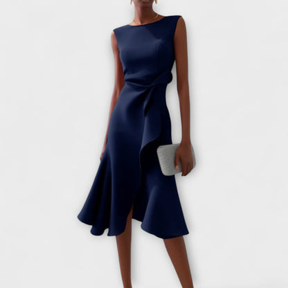 Asymmetric Sleeveless Ruffle Midi Dress for Women — product view