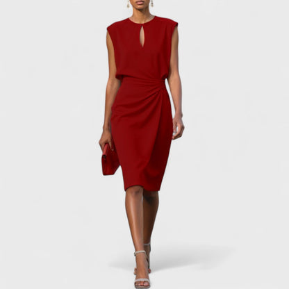 Women's Elegant Formal Occasion Midi Dress — close-up