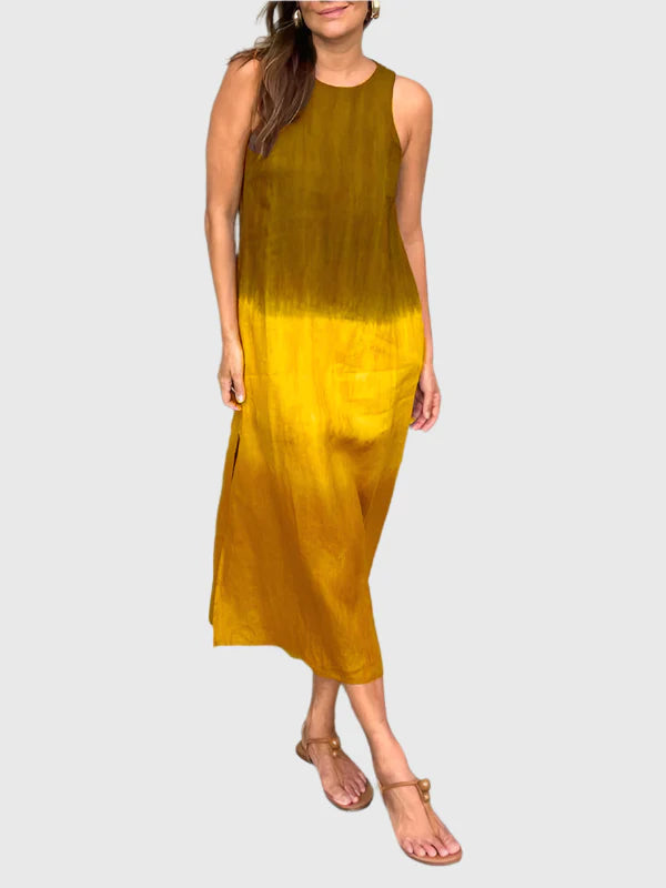 Women's Printed Casual Summer Midi Dress — front view