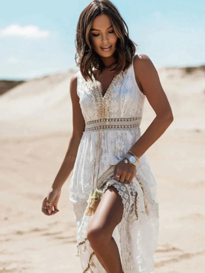 Women's Boho Floral Summer Maxi Dress — product view