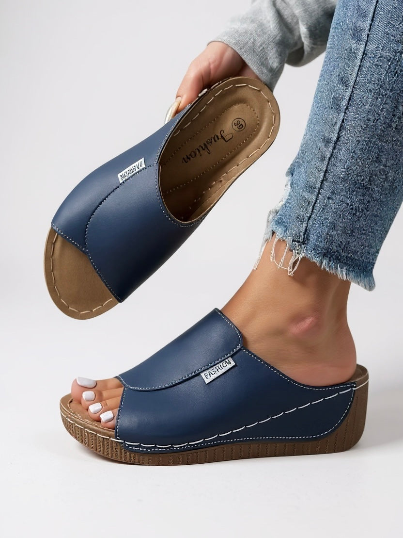 Women's Platform Cushioned Slides — side view