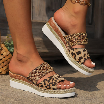 Women's Woven Strap Wedge Sandals — close-up