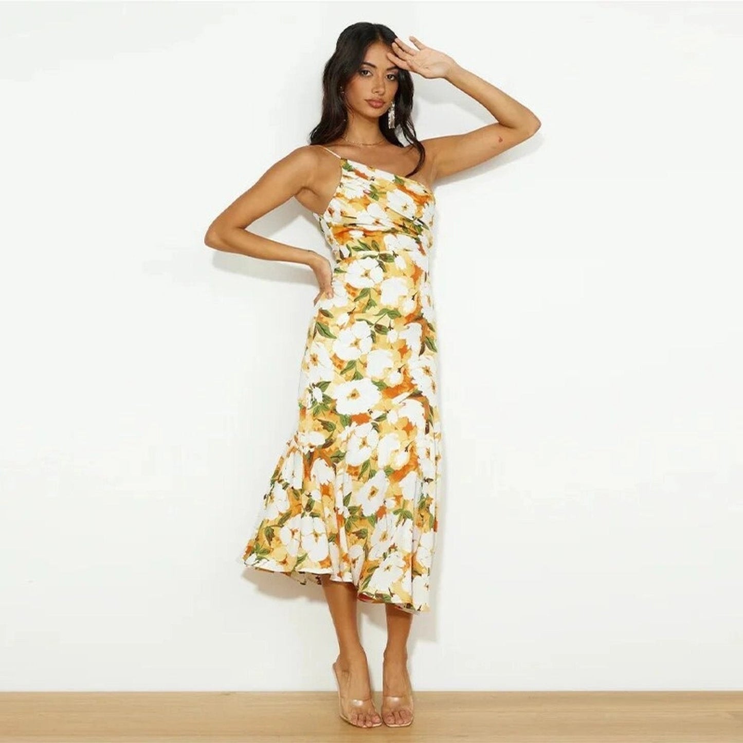 Women's Floral Summer Maxi Dress — close-up
