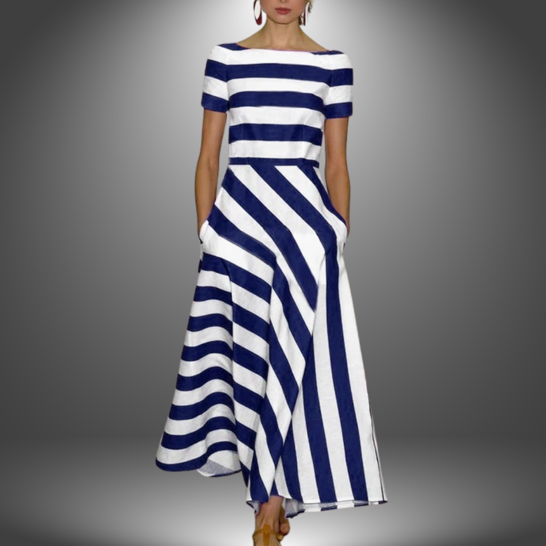 Women's Striped Casual Maxi Dress — detail view
