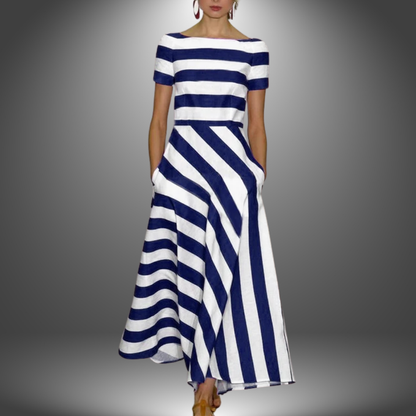 Women's Striped Casual Maxi Dress — detail view