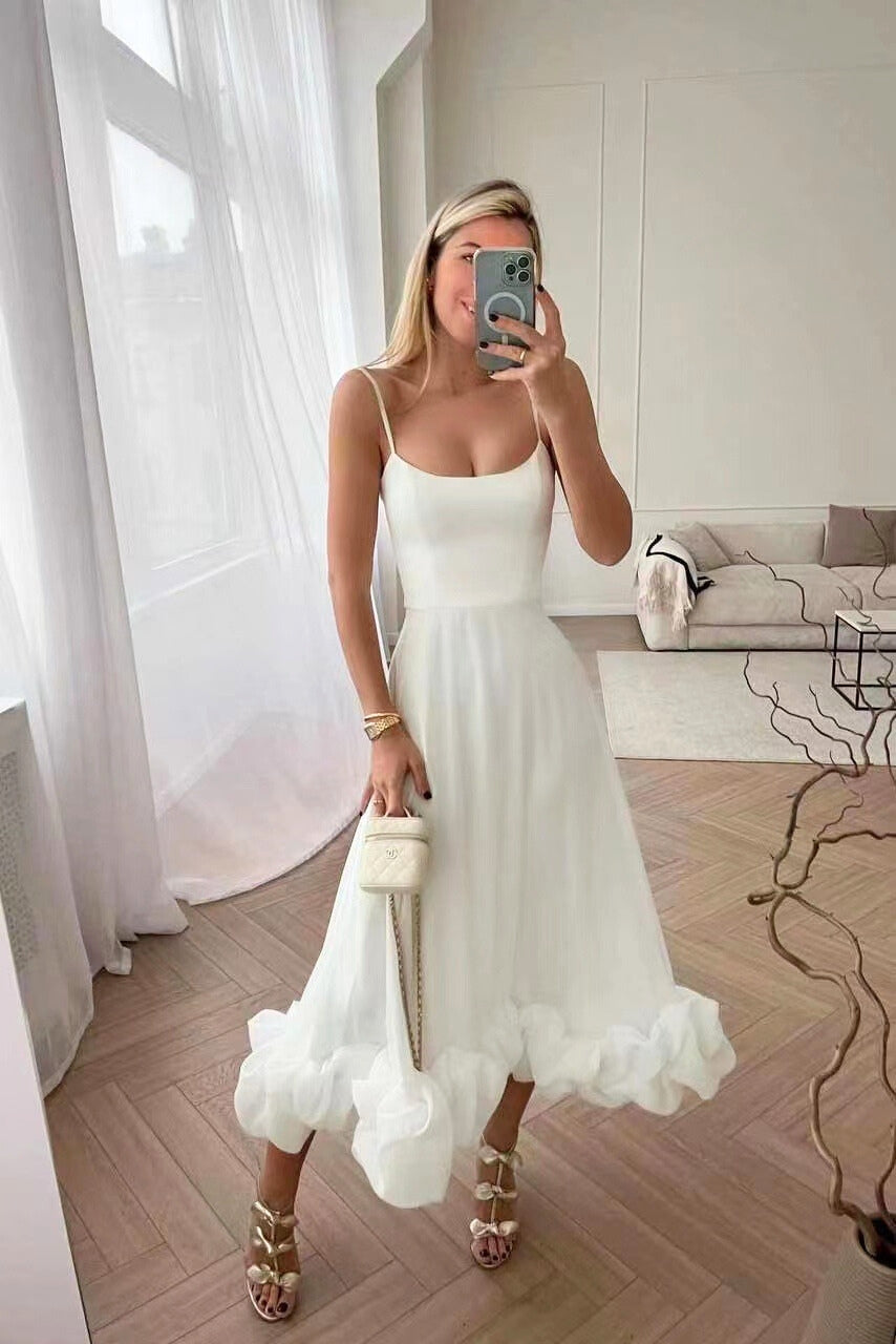 Women's Flowing Wedding Guest Maxi Dress — close-up