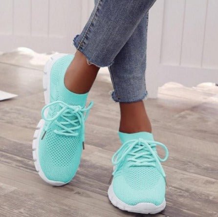 Women's Knit Sock-Fit Lightweight Sneakers — side view