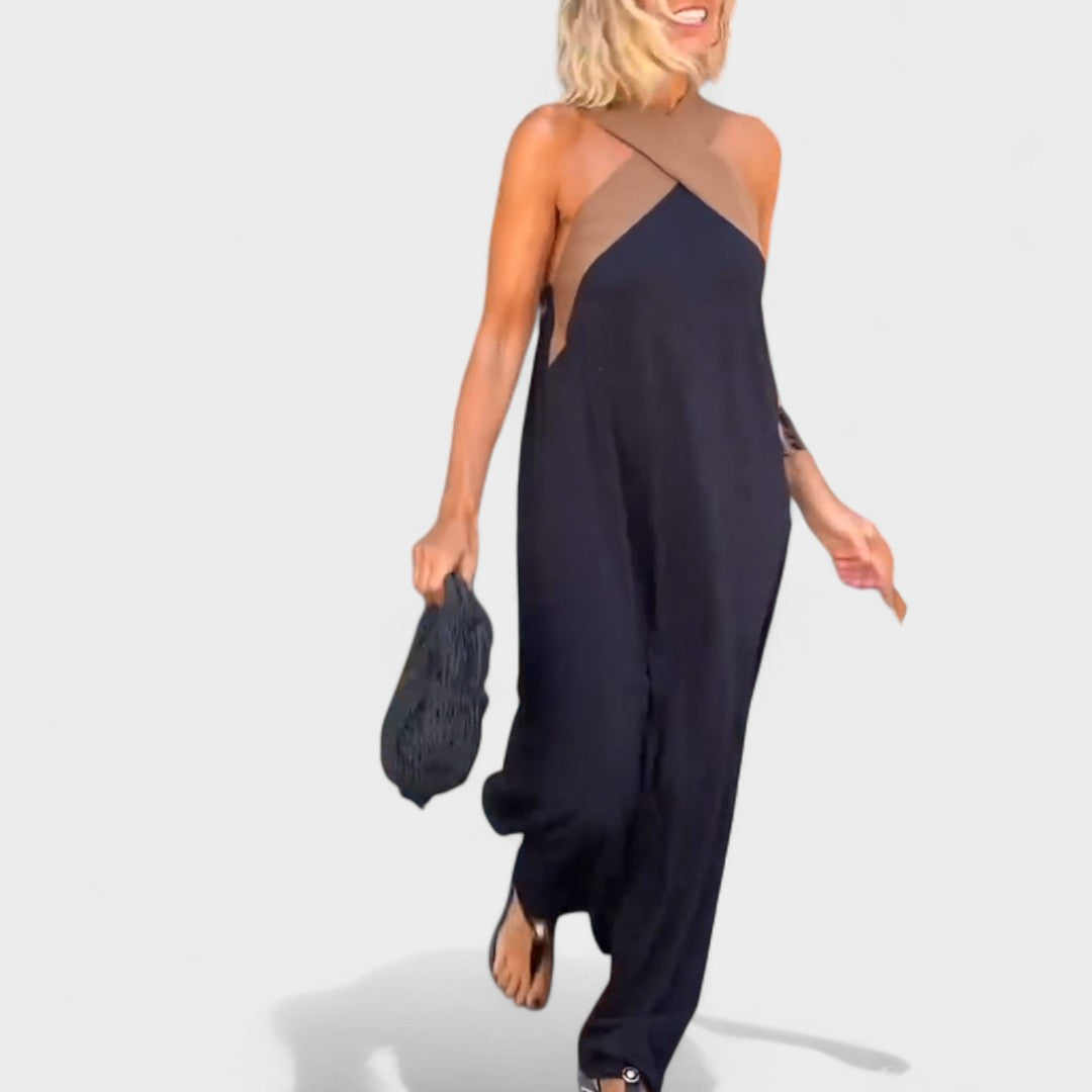 Women's Cross-Neck Evening Maxi Dress — detail view