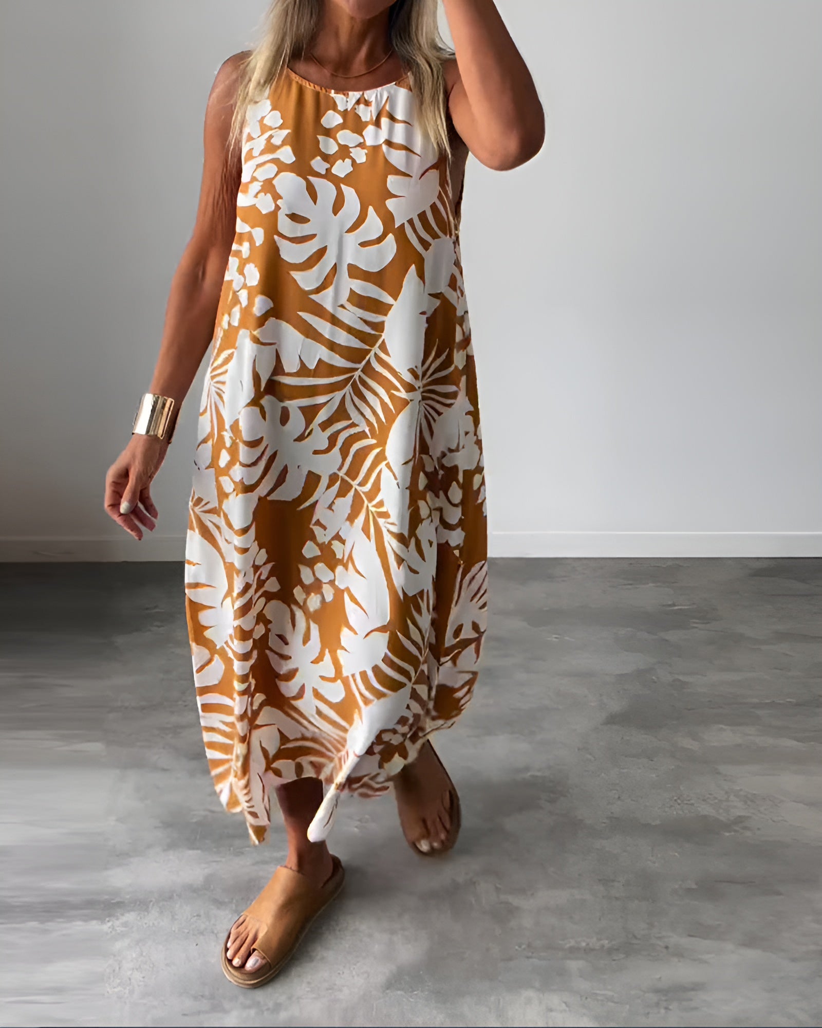Women's Draped Evening Maxi Dress — side view