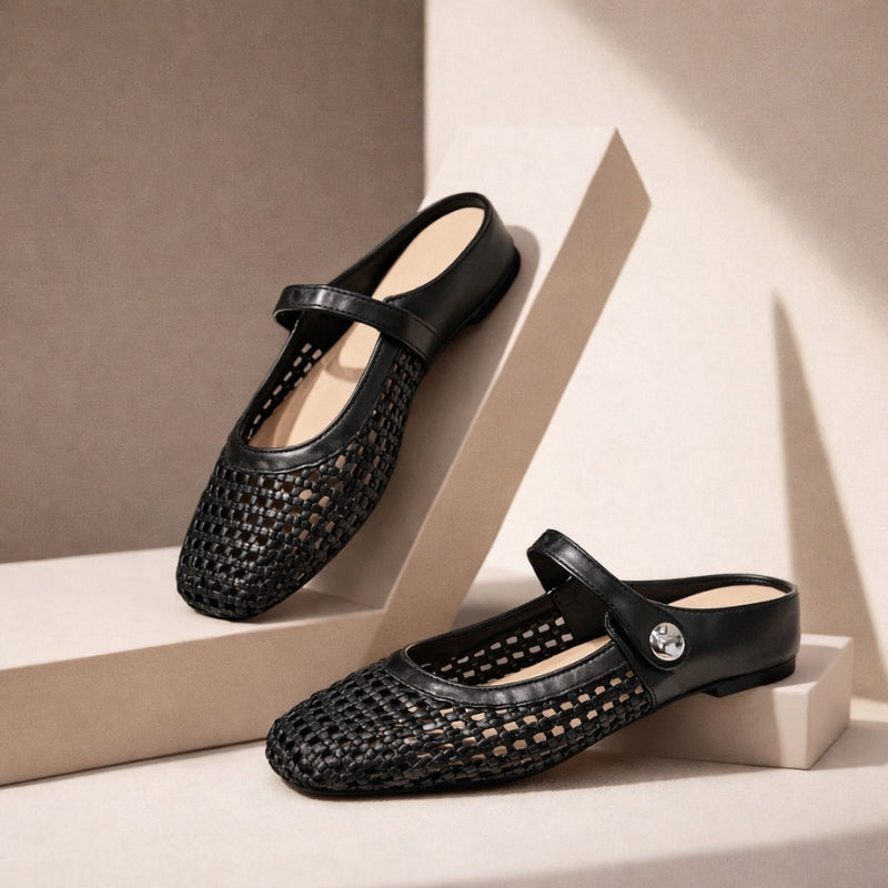 Women's Woven Mary Jane Mules — side view