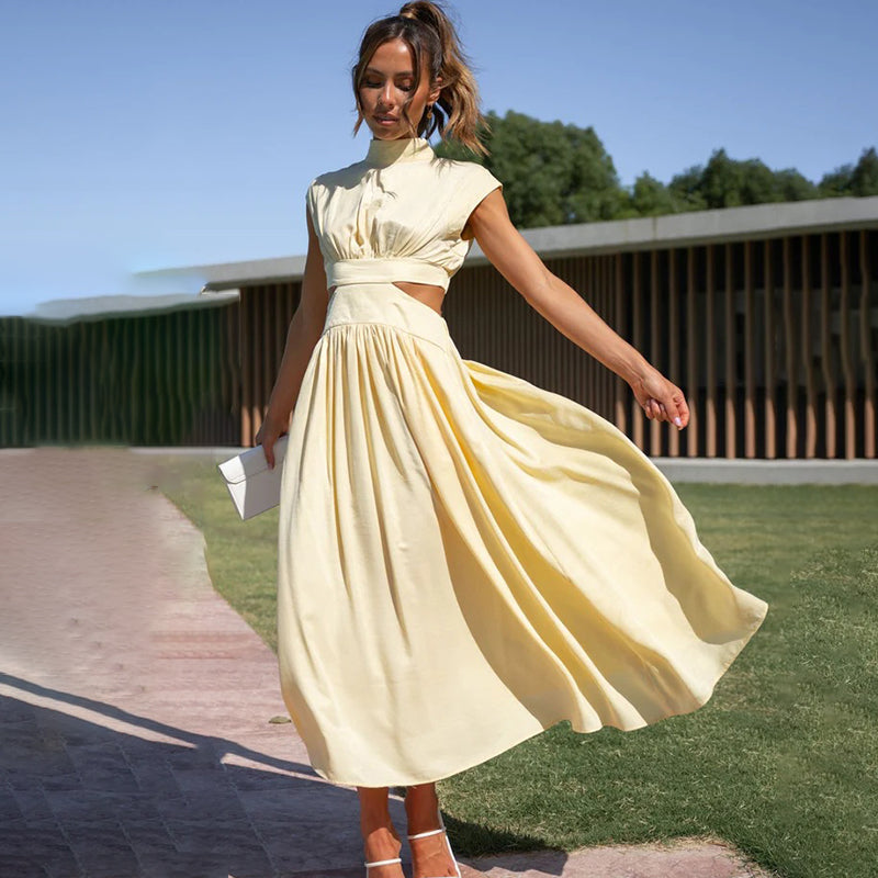 Women's Halter Neck Summer Midi Dress — product view