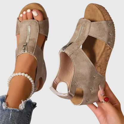Women's Orthopedic Zipper Sandals — product view
