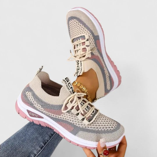 Women's Mesh Lace-Up Sneakers — front view
