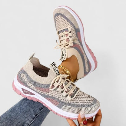 Women's Mesh Lace-Up Sneakers — front view