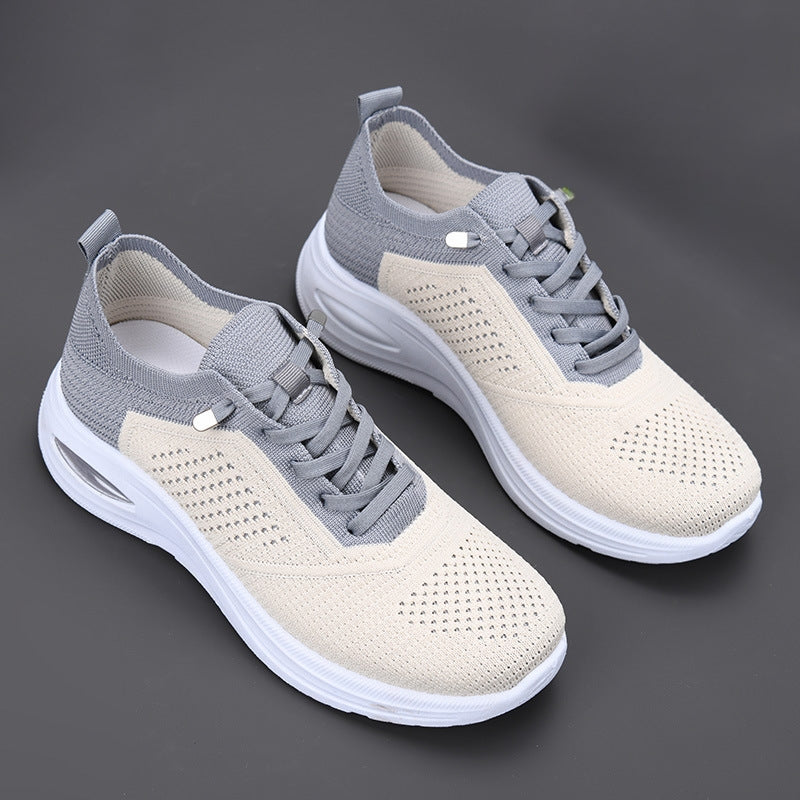 Women's Mesh Lace-Up Air Cushion Walking Sneakers — detail view
