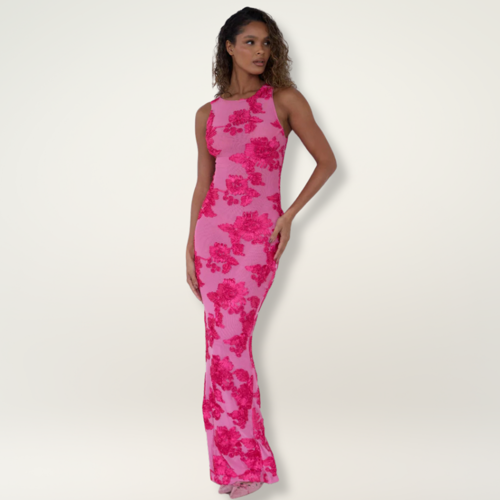 Women's Floral Evening Maxi Dress — product view
