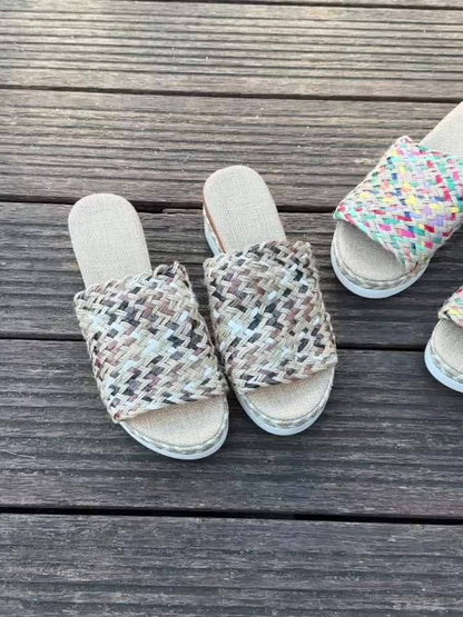 Women's Woven Wedge Sandals — front view