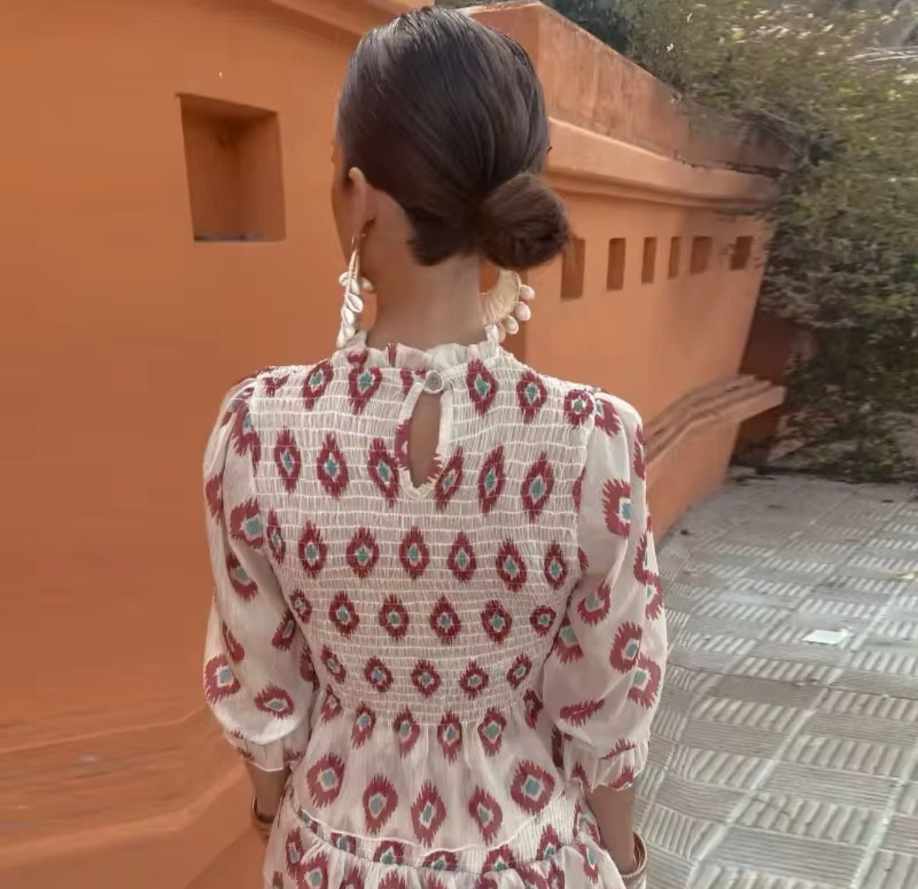 Women's A-Line Wedding Guest Midi Dress — detail view
