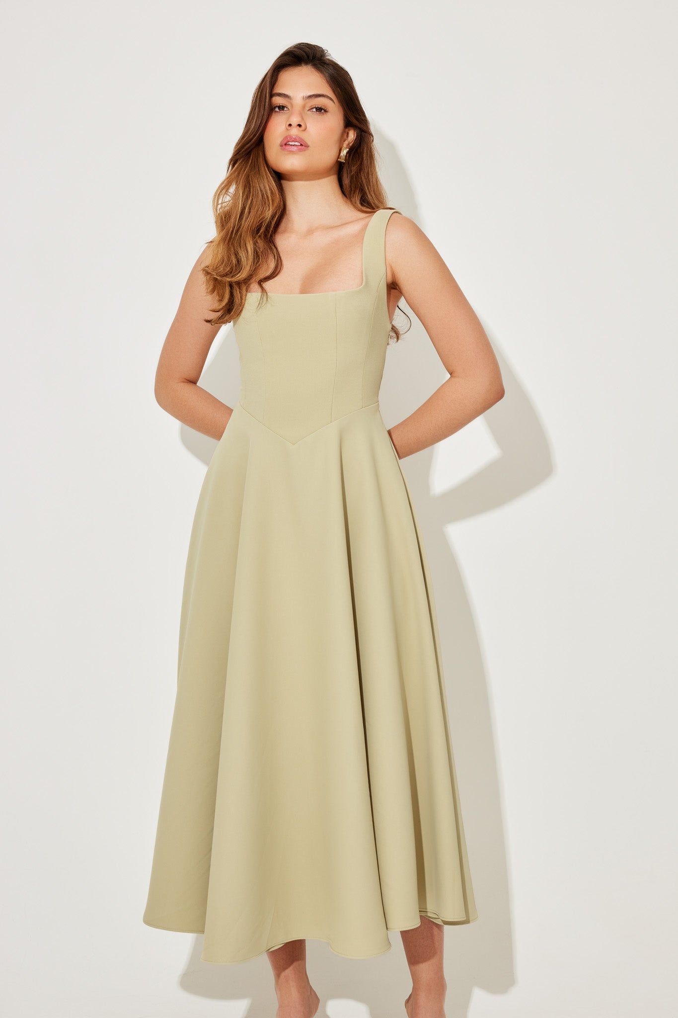 Women's Flowy Event Midi Dress — side view