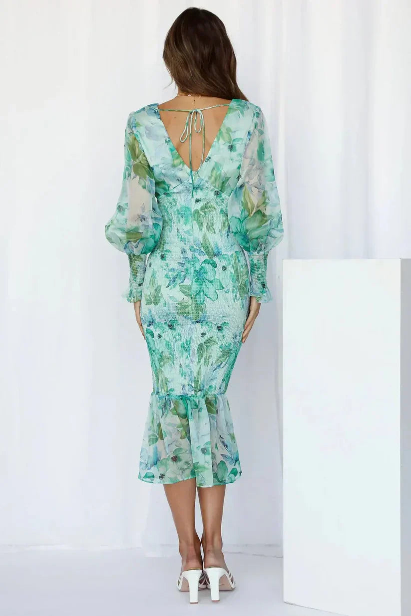 Women's Floral Evening Wedding Guest Maxi Dress — product view