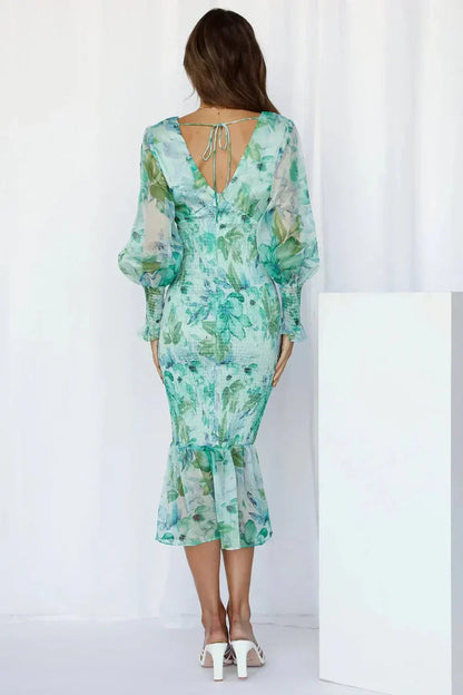 Women's Floral Evening Wedding Guest Maxi Dress — product view