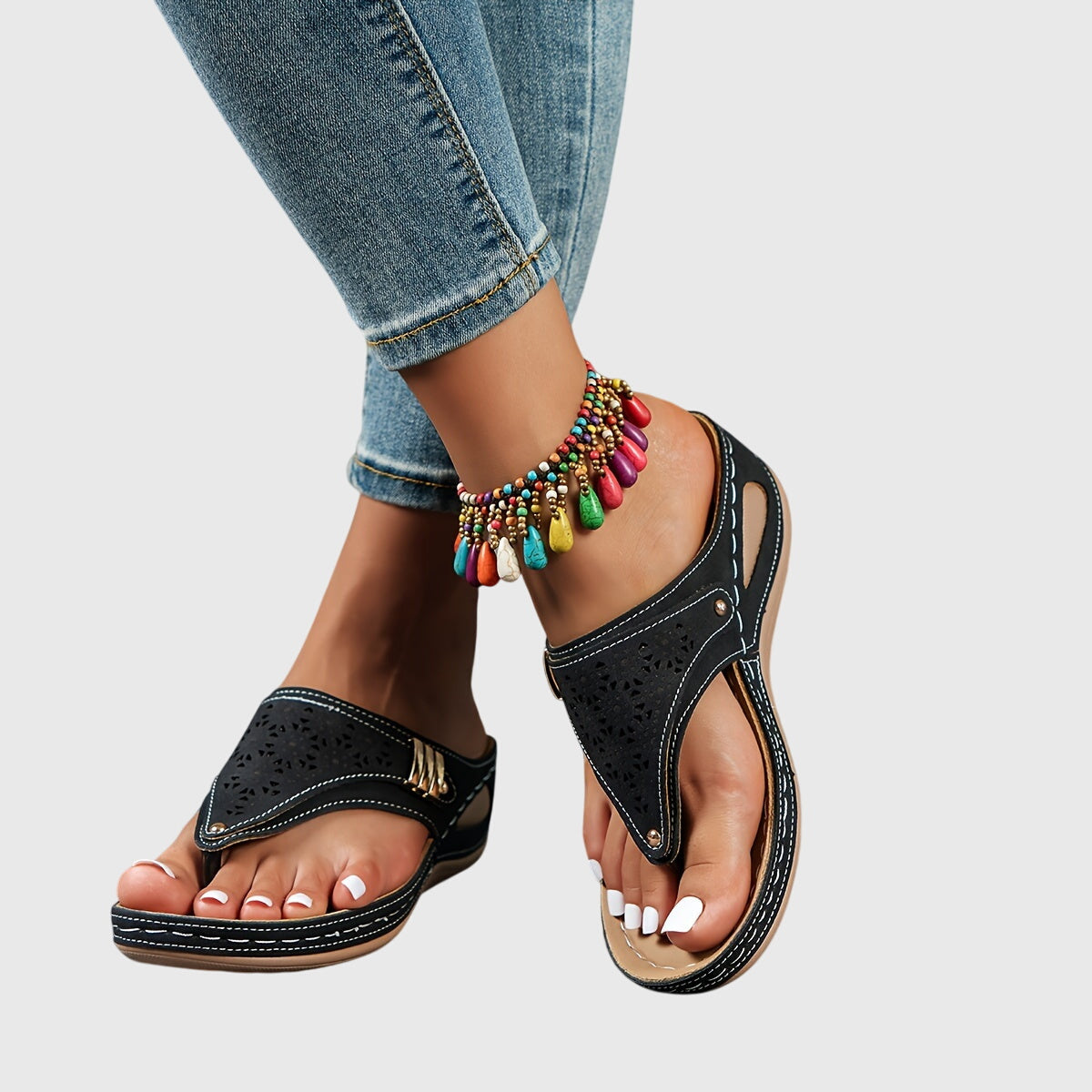 Women's Platform Ankle Strap Sandals — side view