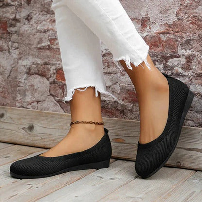 Women's Knit Slip-On Ballet Flats — side view