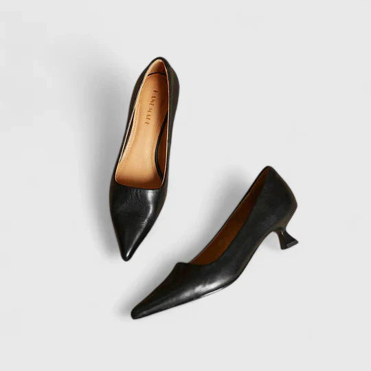 Women's Pointed-Toe Slingback Kitten Heels — front view