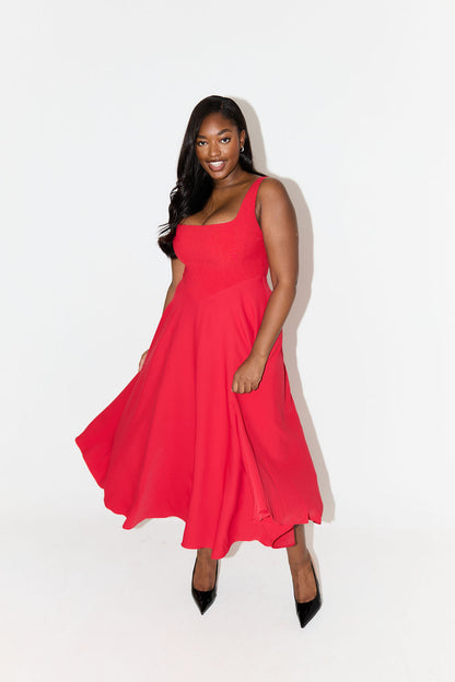 Women's Flowy Event Midi Dress — side view