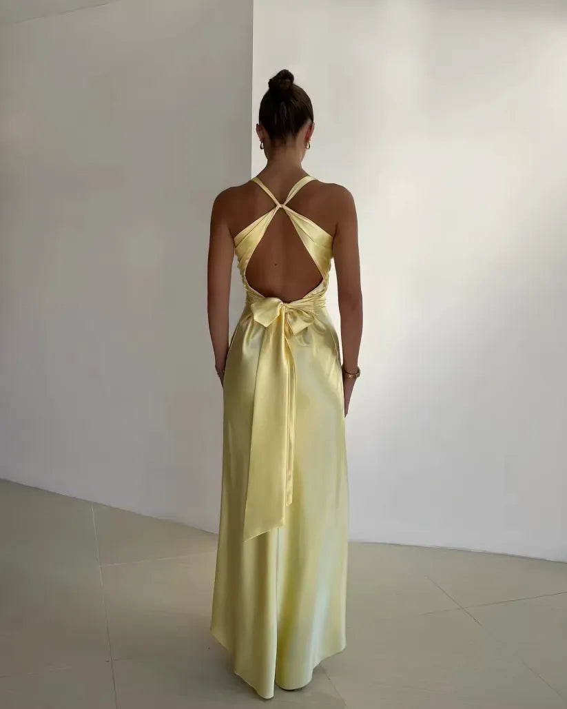 Women's V-Neck Wedding Guest Maxi Dress — product view