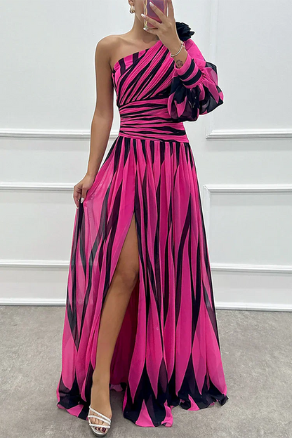 Women's Striped Wedding Guest Maxi Dress — detail view