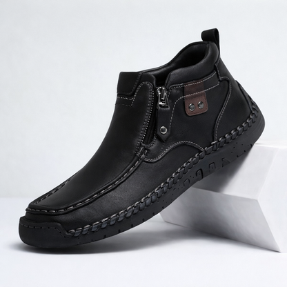 Men's Italian Leather Ankle Boots — detail view